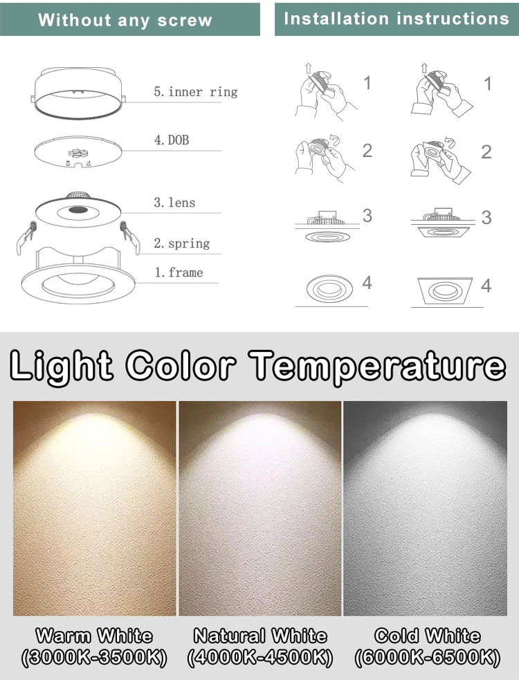 Wholesale Slim PC 5W LED Mini Recessed Ceiling Adjustable Spotlight Downlight Light